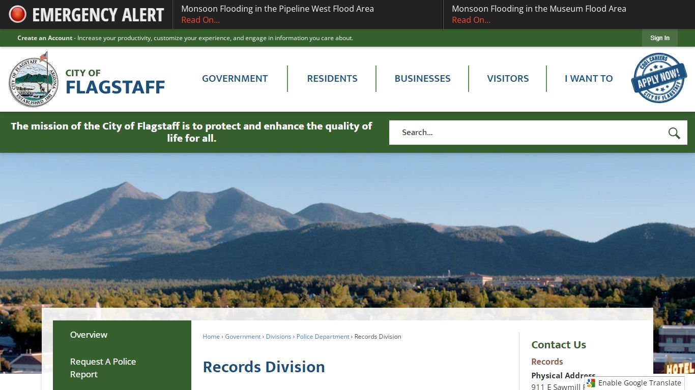 Records Division | City of Flagstaff Official Website - Arizona