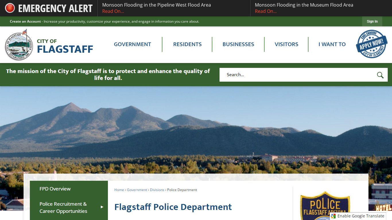 Flagstaff Police Department | City of Flagstaff Official Website - Arizona