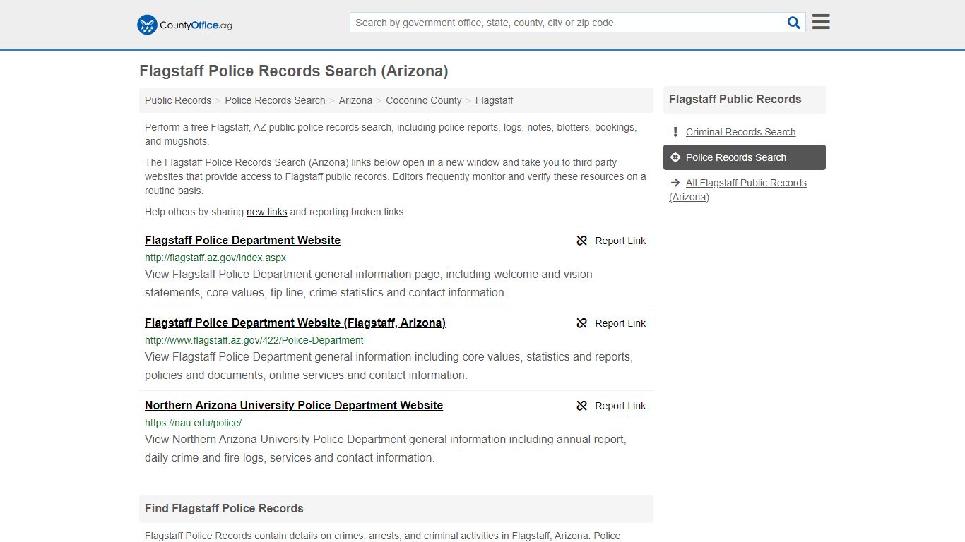 Police Records Search - Flagstaff, AZ (Accidents & Arrest Records)